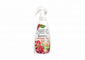 Bezoplachový kondicionér na poškozené vlasy KERATIN + RICINOVÝ OLEJ 260 ml