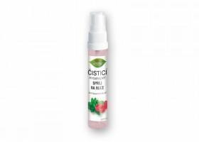 Čistící hygienický sprej na ruce s alkoholem a prodlouženým účinkem MALINA + MÁTA 27 ml