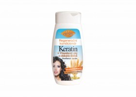 Regenerační kondicionér KERATIN + VITAMÍNOVÝ OLEJ Z OBILNÝCH KLÍČKŮ 260 ml